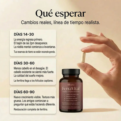 Soporte de ferritina™ Cabello visible en 30 días.