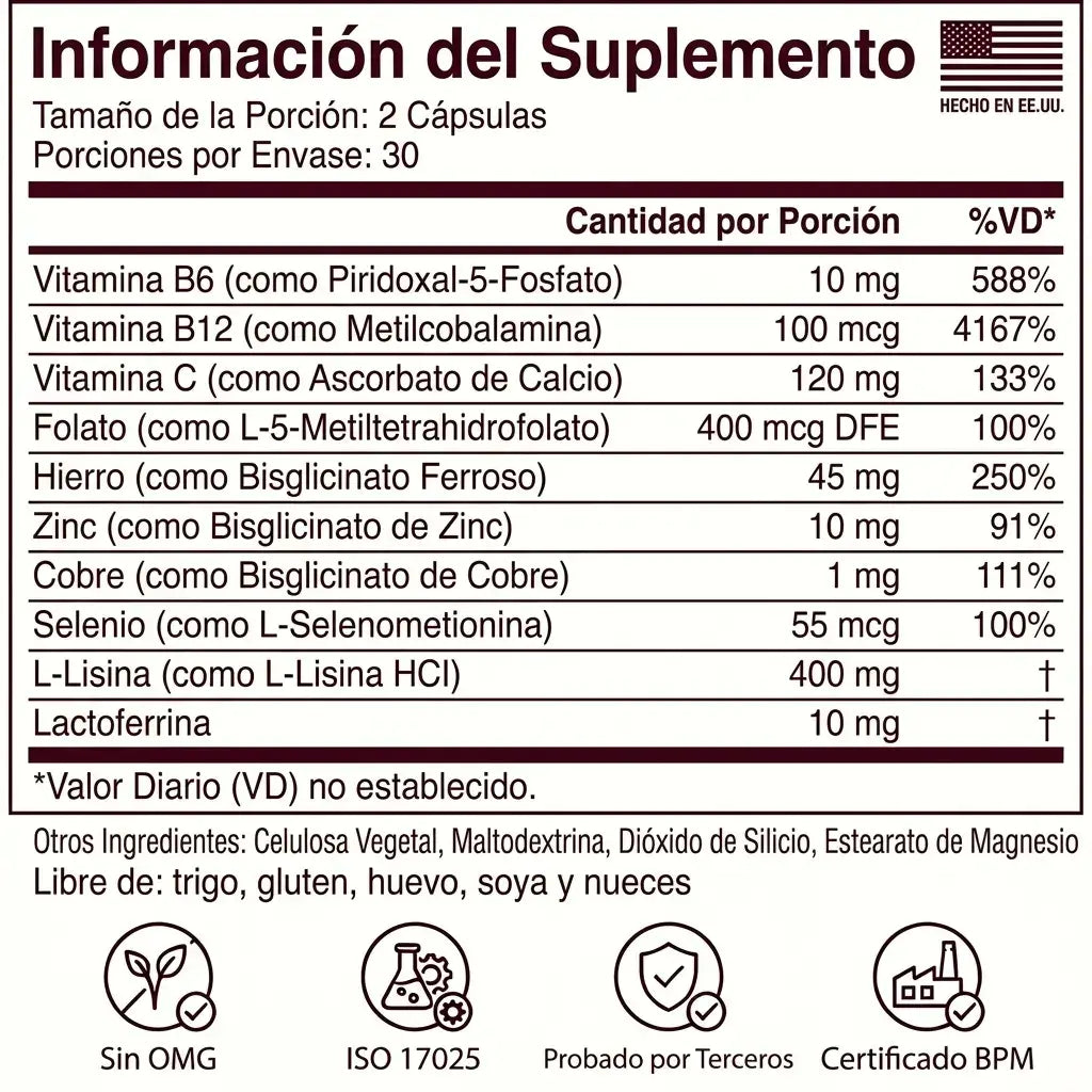 Soporte de ferritina™ Cabello visible en 30 días.