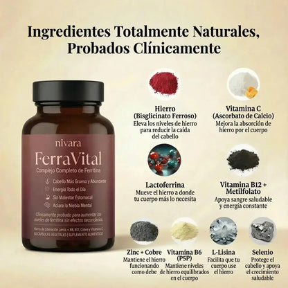 Soporte de ferritina™ Cabello visible en 30 días.